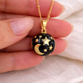 Bola de grossesse doré noir motif lune étoile