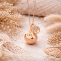 Bola de grossesse doré rose lisse médaille à graver arbre de vie strass