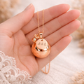 Bola de grossesse doré rose lisse médaille à graver pendentif tétine