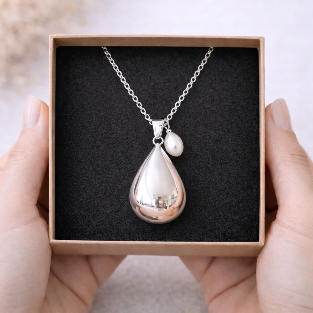Bola de grossesse goutte argenté pendentif perle d'eau douce Bola de grossesse goutte argenté pendentif perle d'eau douce - Default Title | Creabibenval