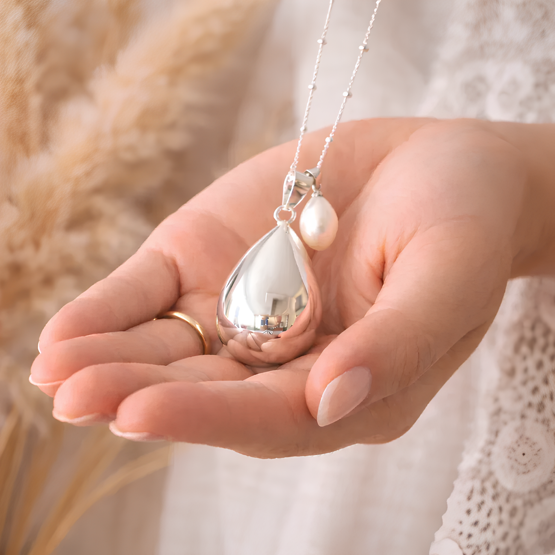 Bola de grossesse goutte argenté pendentif perle d'eau douce Bola de grossesse goutte argenté pendentif perle d'eau douce - Default Title | Creabibenval