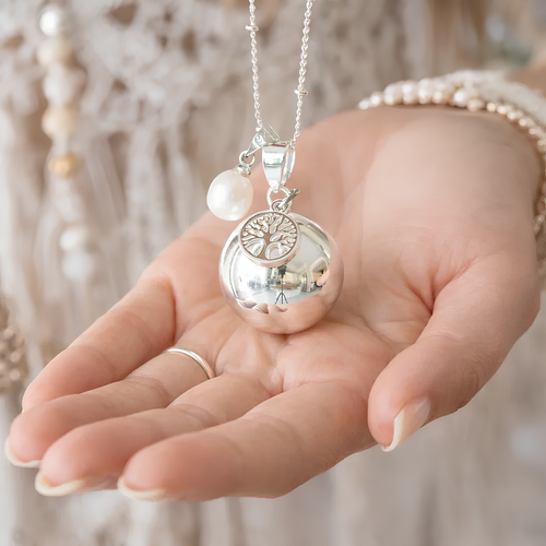 Bola de grossesse argenté lisse breloque arbre de vie perle d'eau douce Bola de grossesse argenté lisse breloque arbre de vie perle d'eau douce - Default Title | Creabibenval