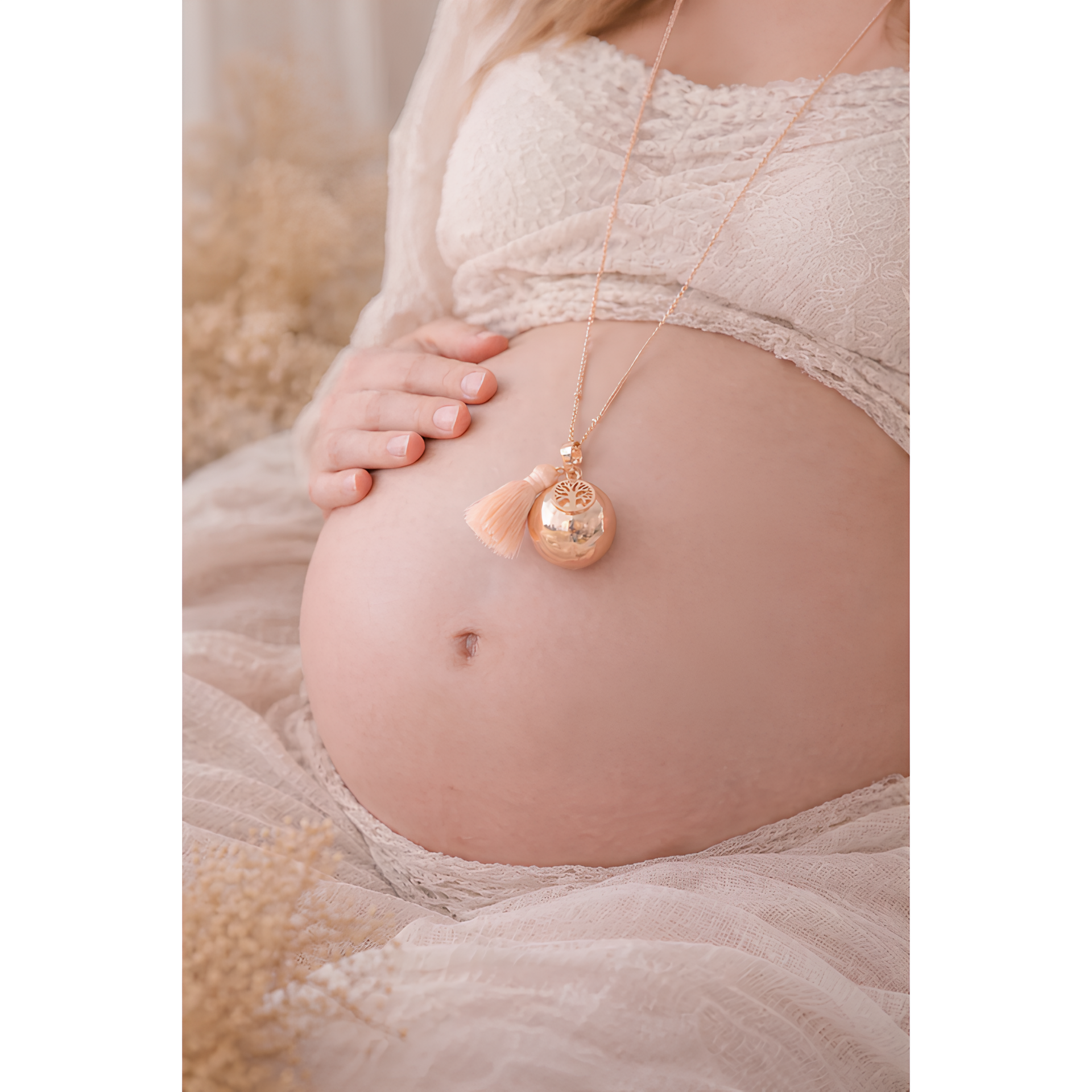 Bola de grossesse doré rose lisse breloque arbre de vie pompon Bola de grossesse doré rose lisse breloque arbre de vie pompon - Default Title | Creabibenval